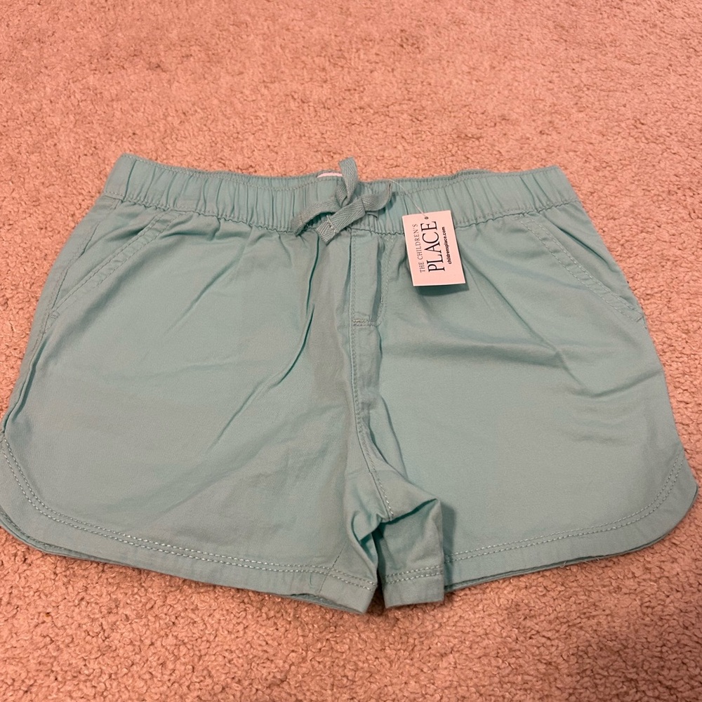 NWT Girl’s The Children’s Place Twill Pull On Play Teal Shorts - Size 8 Summer